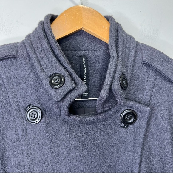 W118 by Walter Baker Grey Wool Trench Coat Size Small - Picture 6 of 15